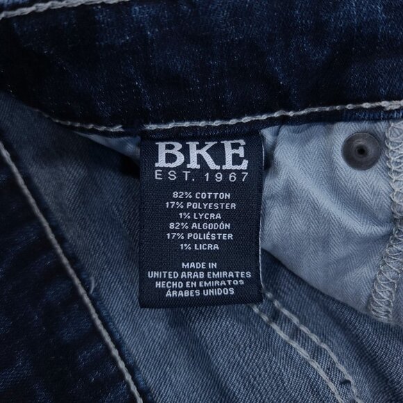 BKE Jeans Mens 38x34 Blue Denim Tyler Straight Leg Dark Wash Western Pants - Picture 8 of 9